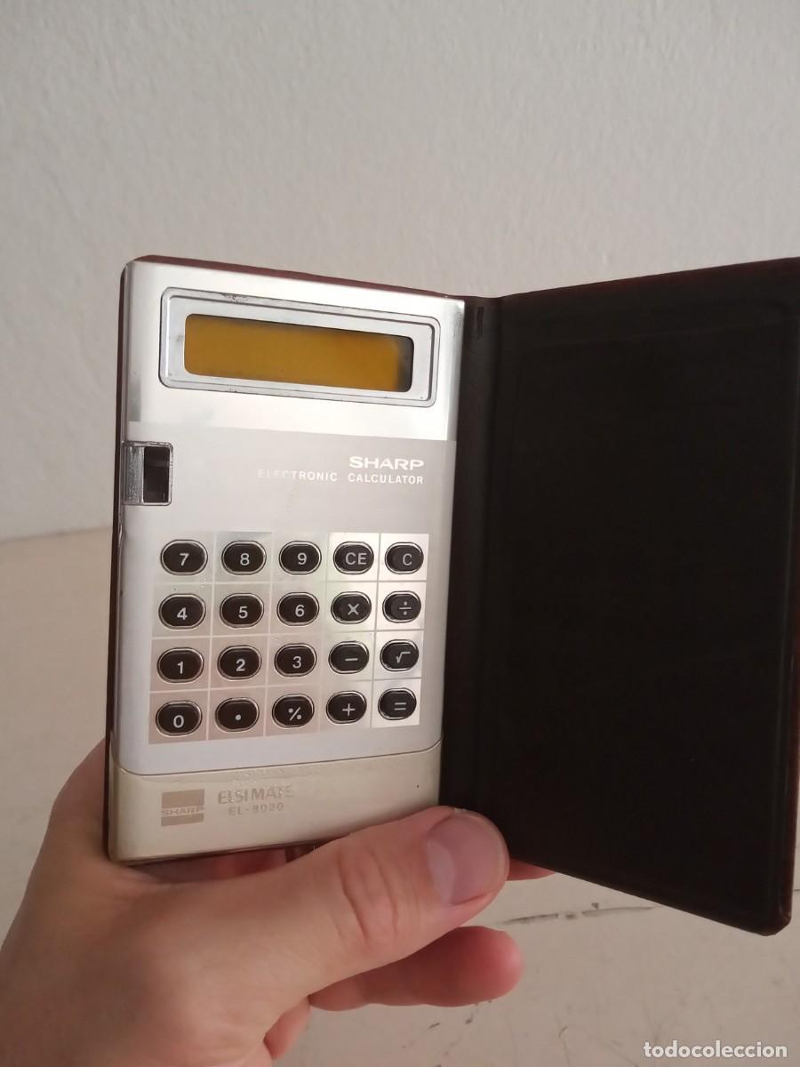 Antig&uuml;edades: CALCULADORA VINTAGE SHARP EL 8020 CON FUNDA