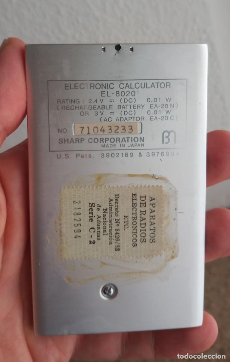 Antig&uuml;edades: CALCULADORA VINTAGE SHARP EL 8020 CON FUNDA - Foto 4