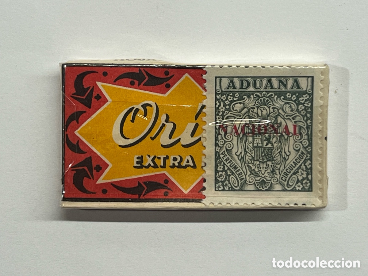Antig&uuml;edades: ORION EXTRA, Hojas de afeitar con un sello fiscal de Aduanas. Precintada (1930/1950)