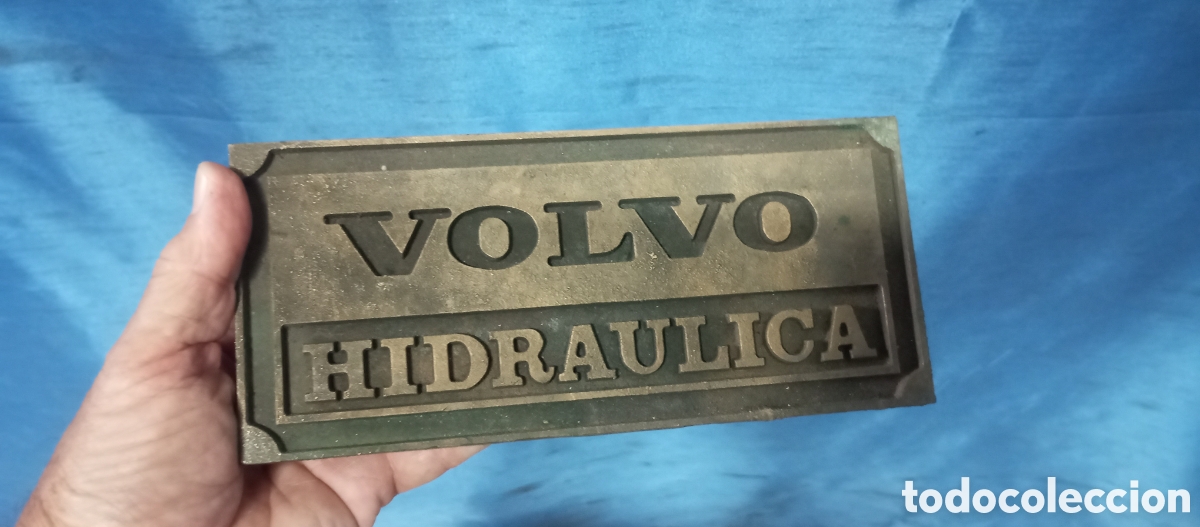 Antig&uuml;edades: Placa de bronce VOLVO HIDR&Aacute;ULICA - Foto 1