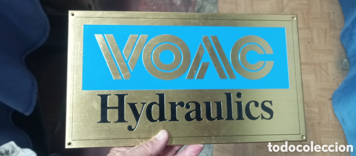Antig&uuml;edades: Placa de lat&oacute;n VOAC HYDRAULICS