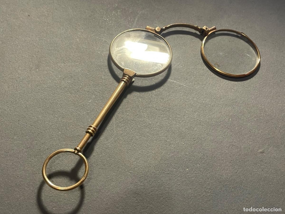 Antig&uuml;edades: ANTIGUAS GAFAS IMPERTINENTES S.XIX CHAPADOS BUEN ESTADO (CREEMOS QUE LA REDONDA DE COLGAR ES DE ORO