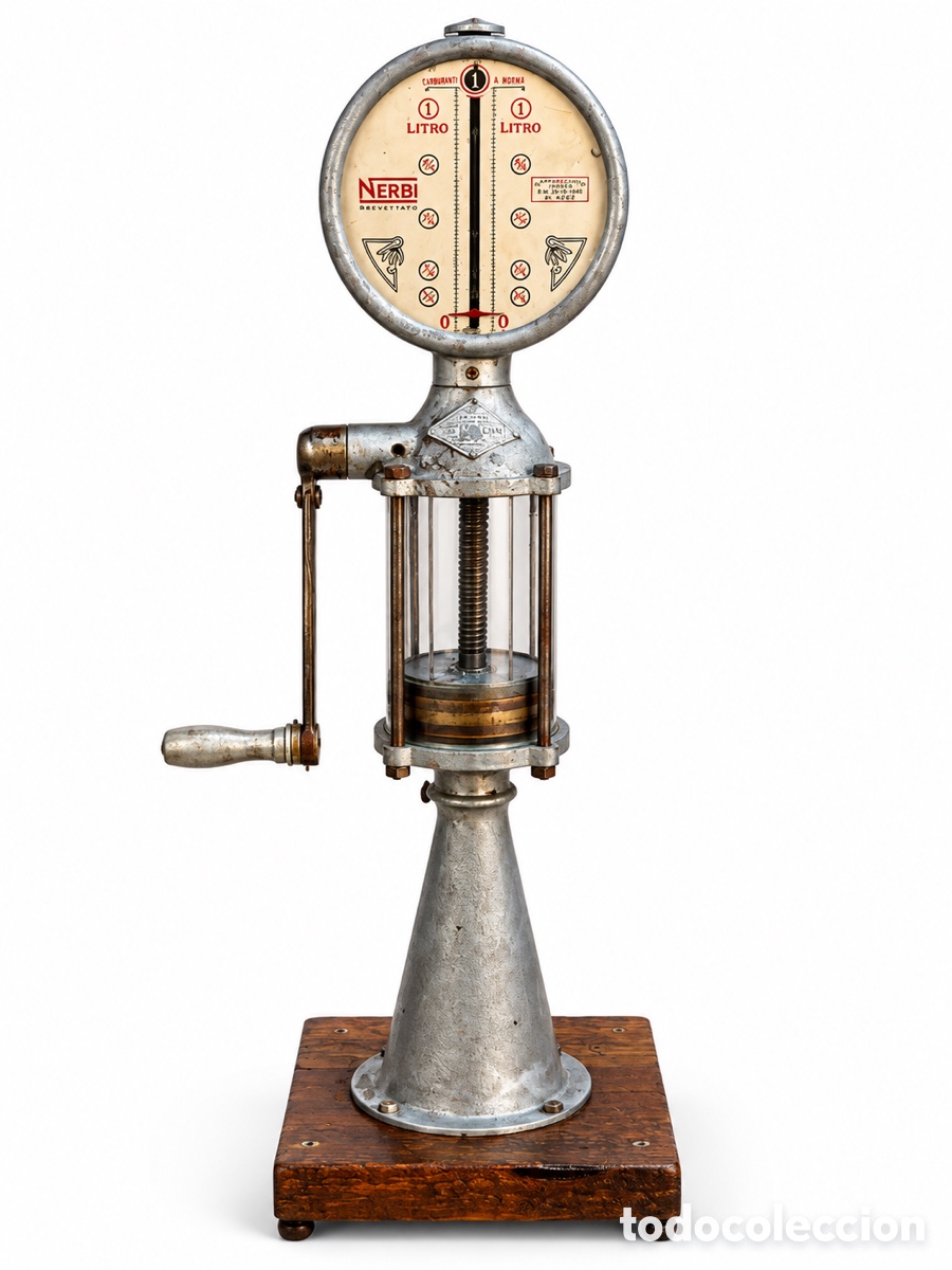 Antig&uuml;edades: Antiguo medidor volum&eacute;trico para gasolineras Nerbi Mod. 100- Bilbao, Espa&ntilde;a 1932