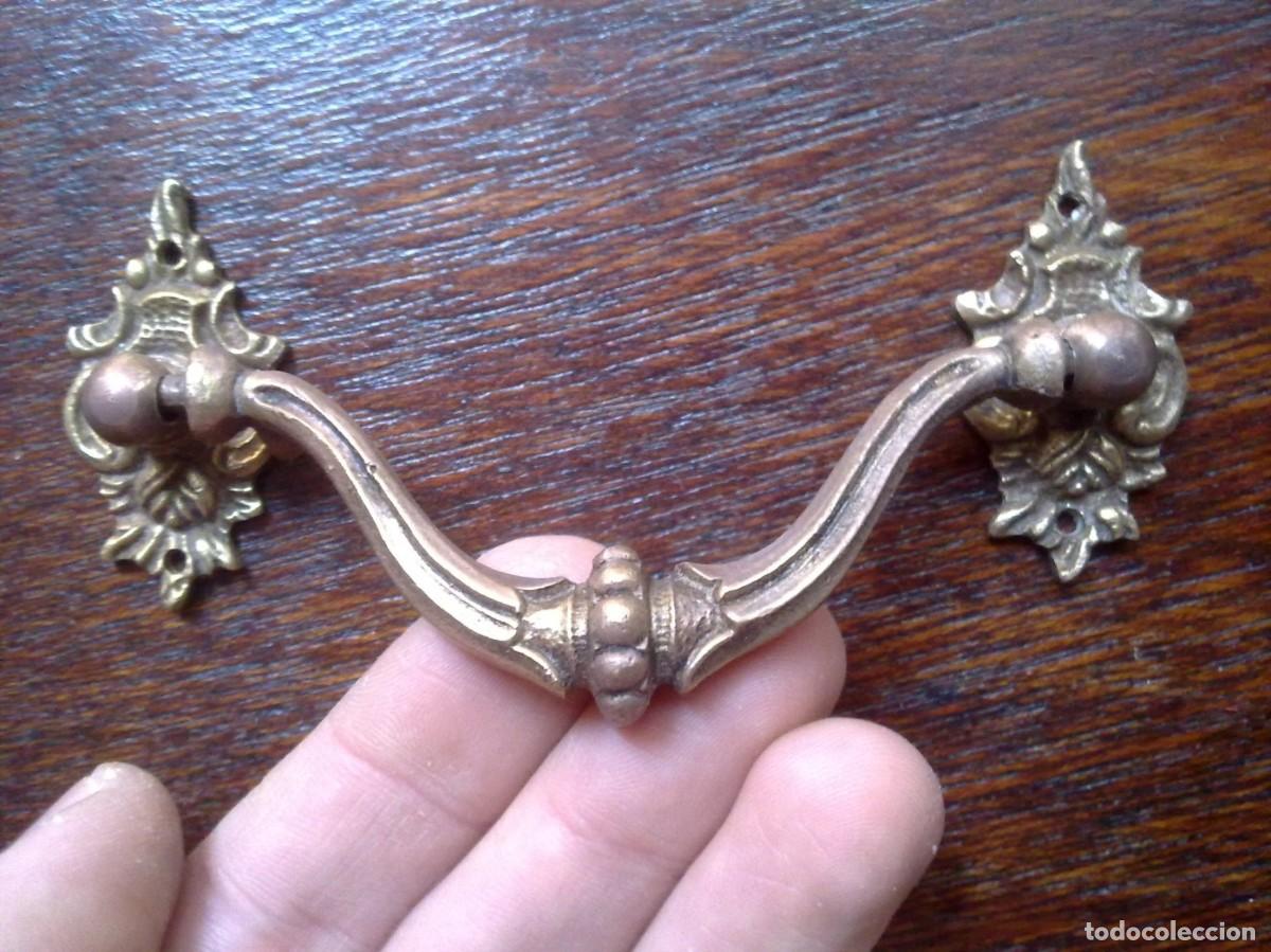 Antig&uuml;edades: LOTE 12 TIRADORES Y 6 BOCALLAVES VINTAGE BRONCE