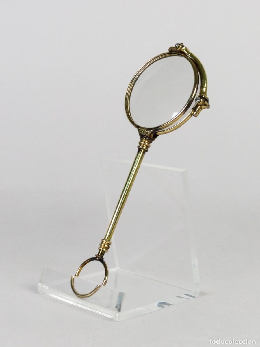 Antig&uuml;edades: Quevedos plegables victorianos con montura en metal dorado hacia 1900
