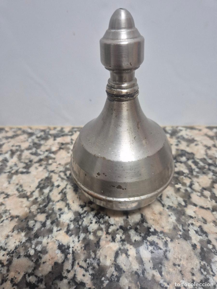 Antig&uuml;edades: ANTIGUA BOTE BOTELLA DE BARBERIA METALICA.