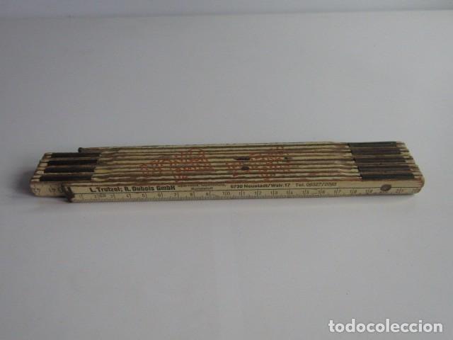 Antig&uuml;edades: PRECIOSO METRO PLEGABLE DE MADERA ALEMAN L. Trutzel; R. Dubois GmbH 10 SEGMENTOS 2 METROS