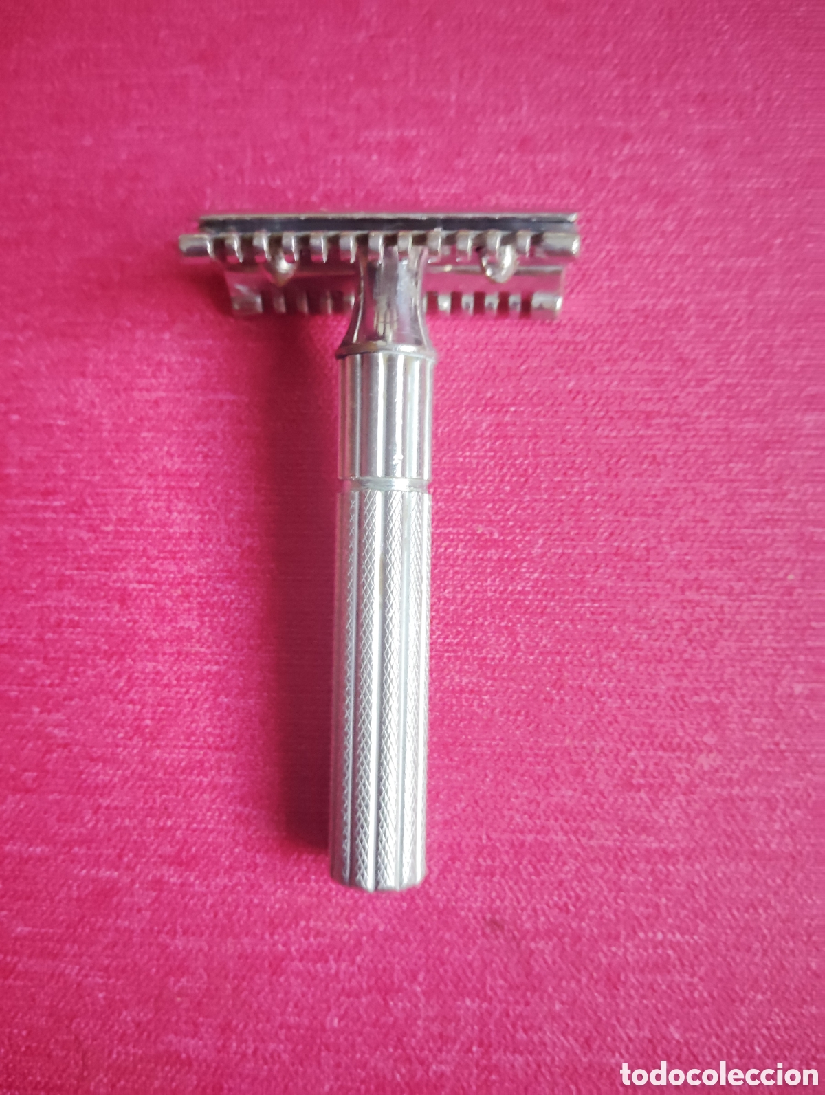 Antig&uuml;edades: Maquinilla de afeitar vintage metal marca Palmira dos piezas