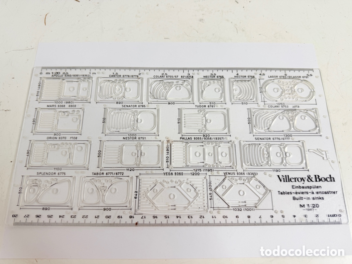 Antig&uuml;edades: Villeroy & Boch Regla Dibujo T&eacute;cnico Original 1987
