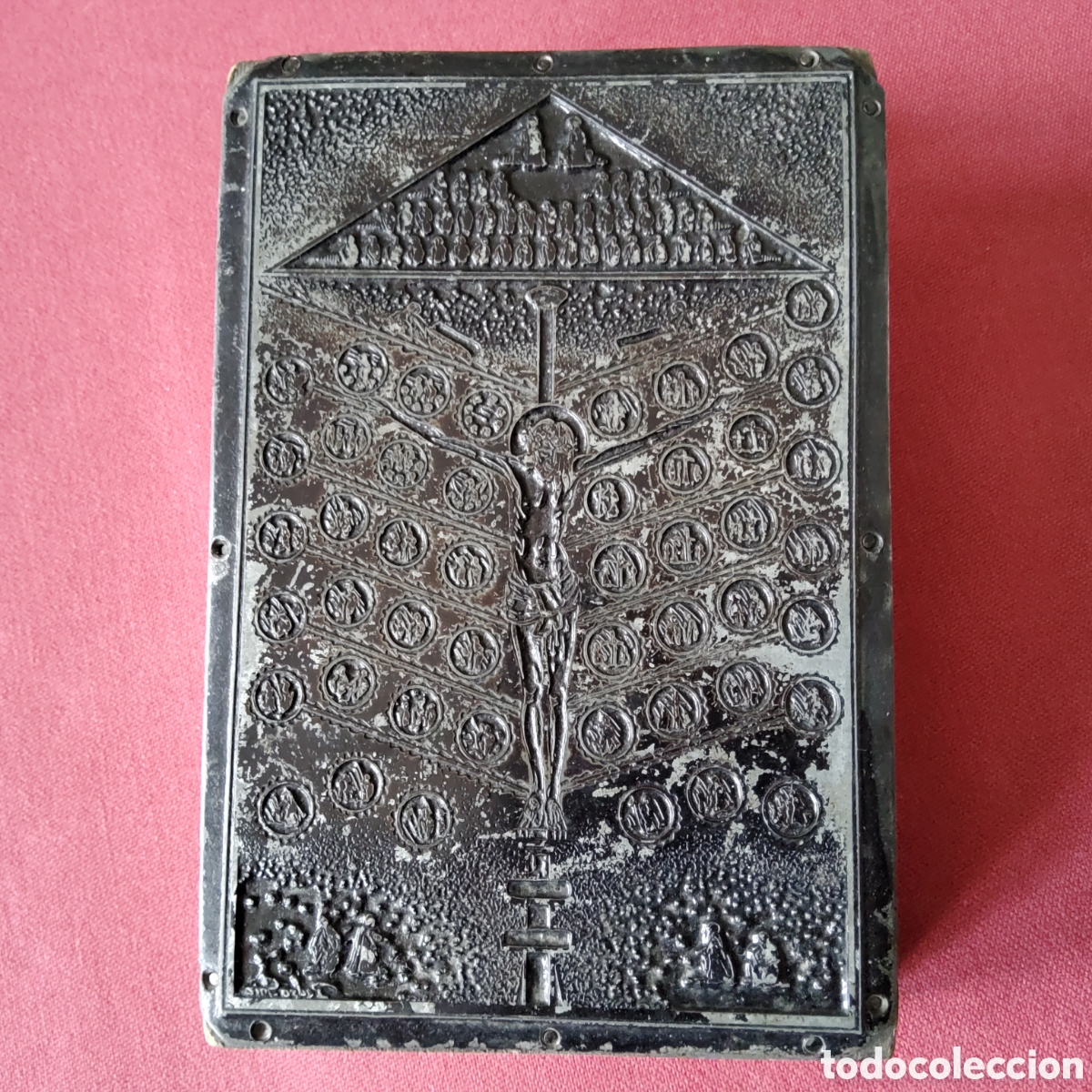 Antig&uuml;edades: PLANCHA O MATRIZ DE GRABADO EN METAL QUE REPRESENTA EL ARBOL DE LA VIDA DE SAN BUENAVENTURA