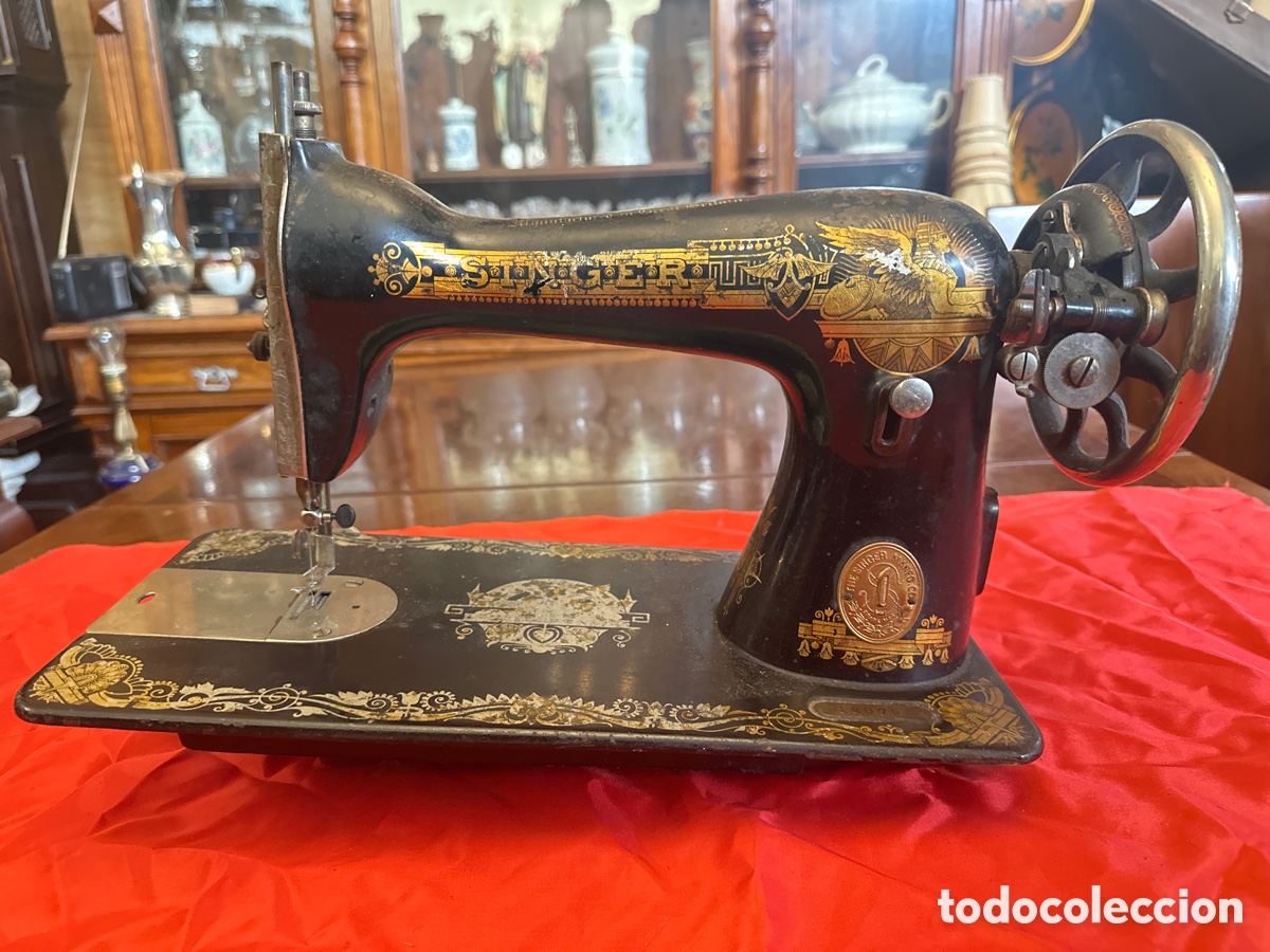 Antig&uuml;edades: CABEZA DE MAQUINA DE COSER MARCA SINGER ANTIGUA