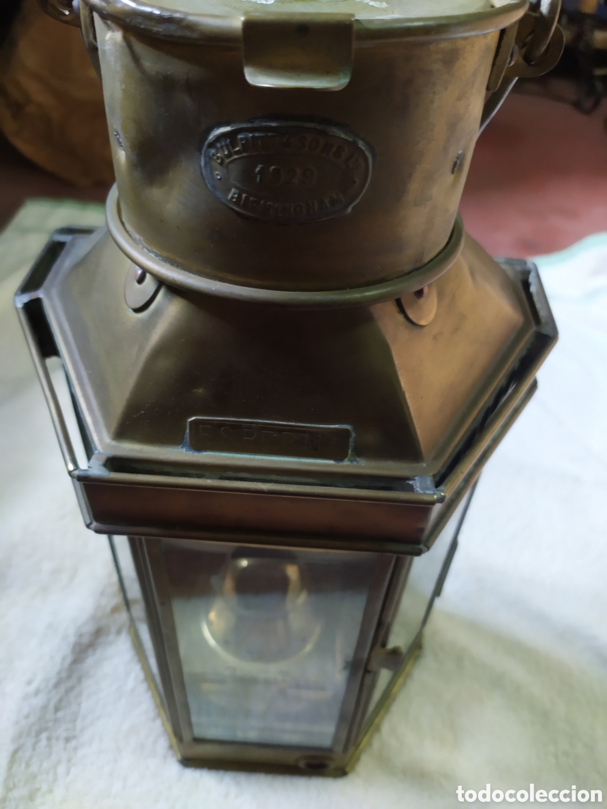 Antig&uuml;edades: Farol de Barco de grasa de ballena 1929 - Foto 3