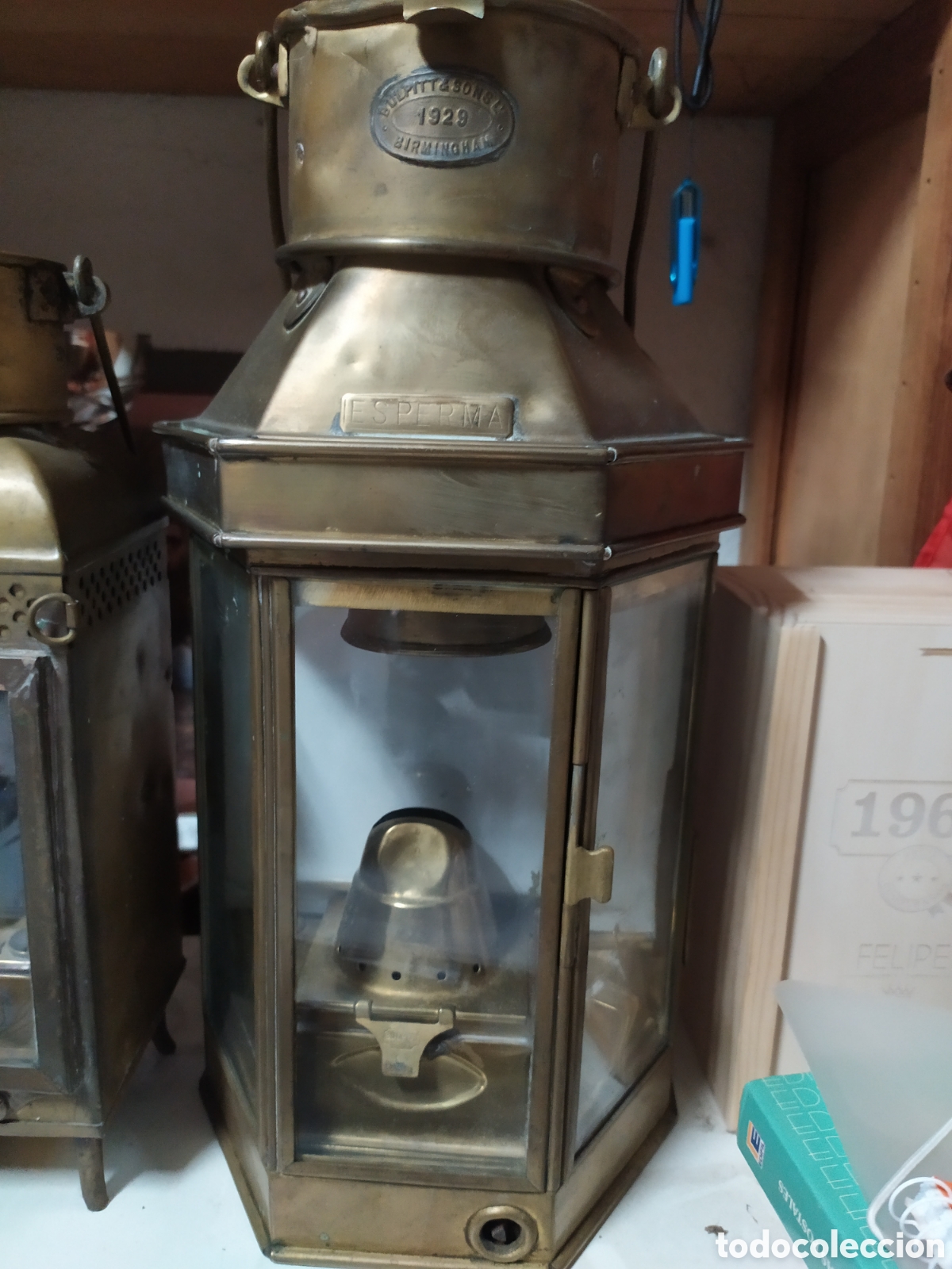 Antig&uuml;edades: Farol de Barco de grasa de ballena 1929 - Foto 4