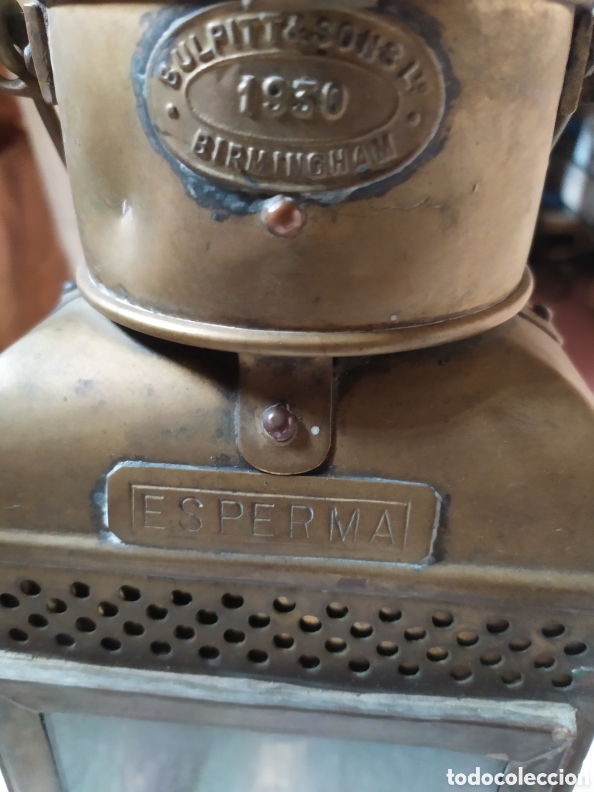 Antig&uuml;edades: Farol de Barco fabricado en Birmingan 1930 - Foto 3