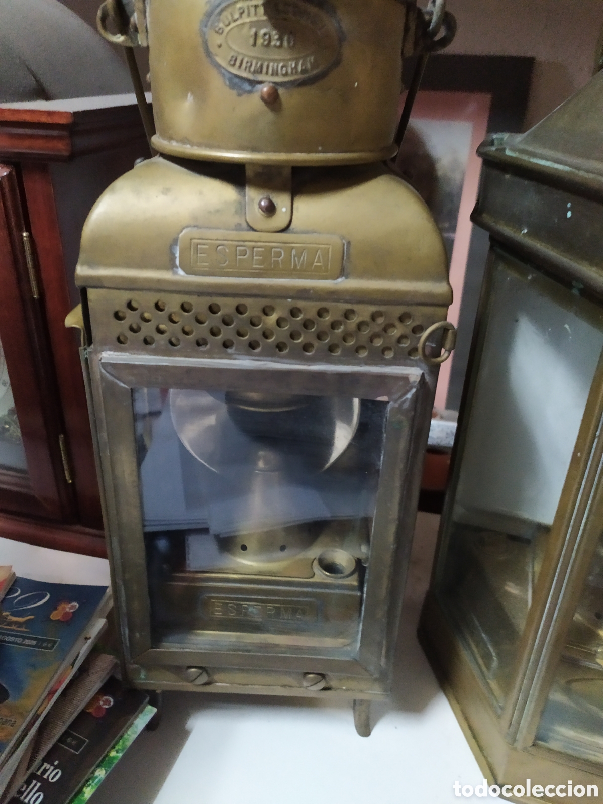 Antig&uuml;edades: Farol de Barco fabricado en Birmingan 1930 - Foto 1