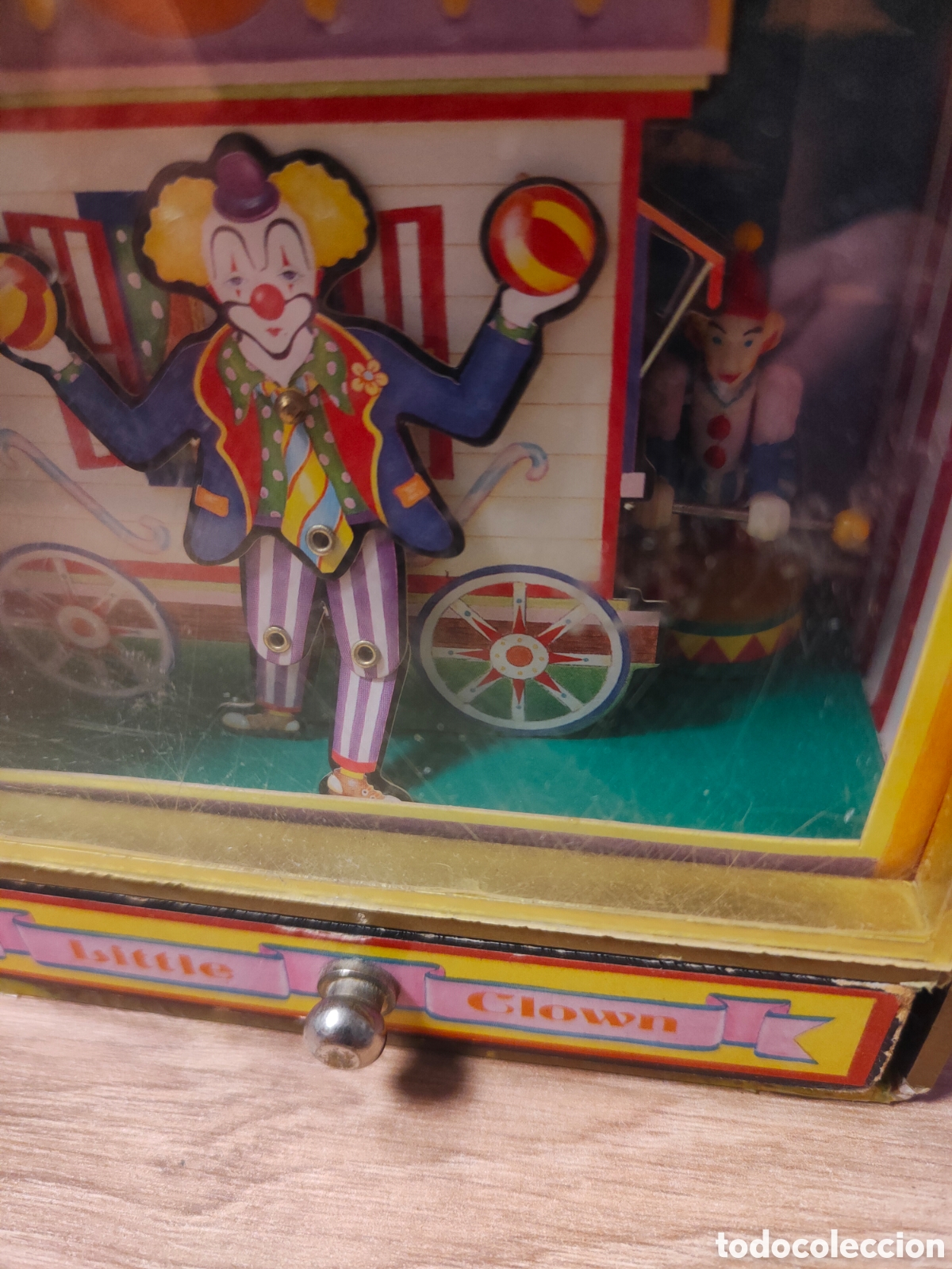 Antig&uuml;edades: Caja de m&uacute;sica aut&oacute;mata Little Clown - Koji Murai / Sankyo (1994). Funcionando.