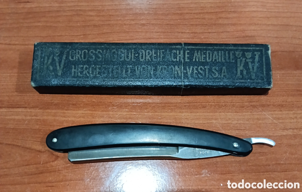 Antig&uuml;edades: Navaja rara Triple Medalla Filarm&oacute;nica 14 doble temple J. Montserrat Pou