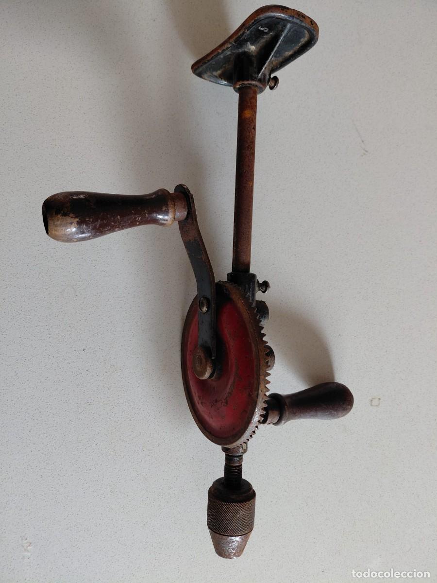 Antig&uuml;edades: antiguo taladro de mano manual 35 cm - Foto 3