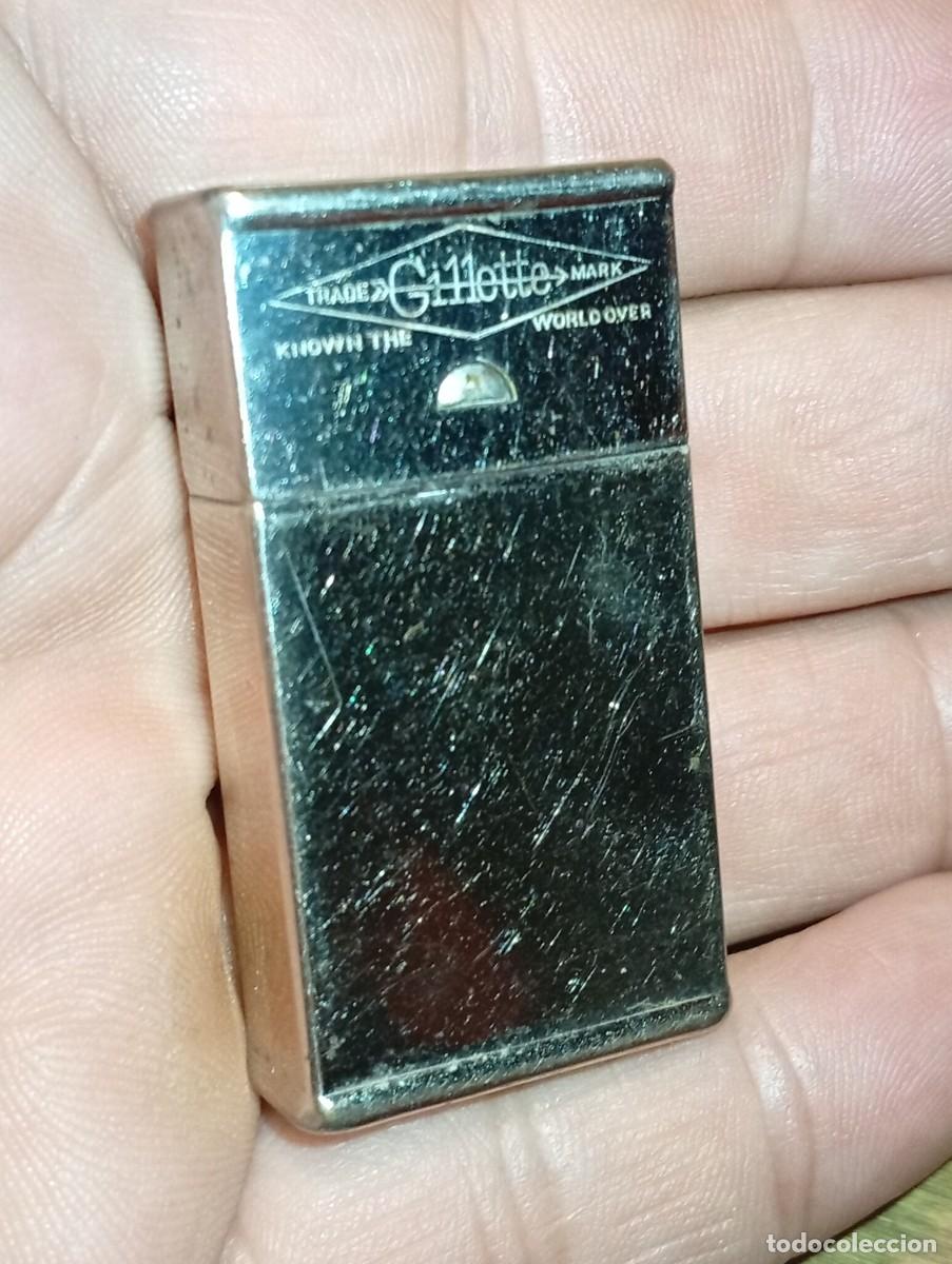 Antig&uuml;edades: SOLIDA CAJA GILLETTE HOJAS AFEITAR METAL CUCHILLAS BARBERIA BARBERO A&Ntilde;OS 30
