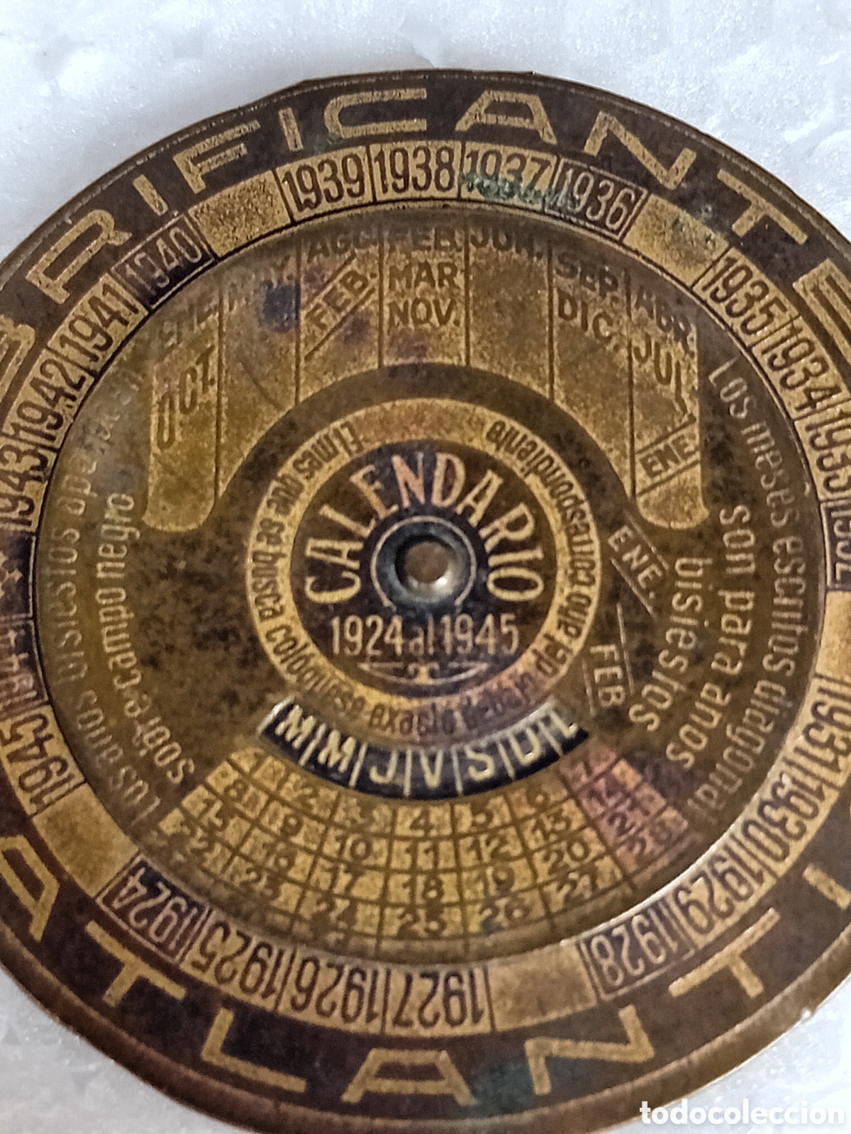 Antig&uuml;edades: ANTIGUO CALENDARIO MARCA ATLANTIC 1924 A 1945