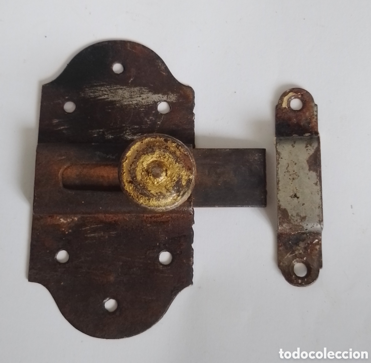 Antig&uuml;edades: Antiguo Pestillo hierro Uni&oacute;n cerrajera Mondrag&oacute;n.