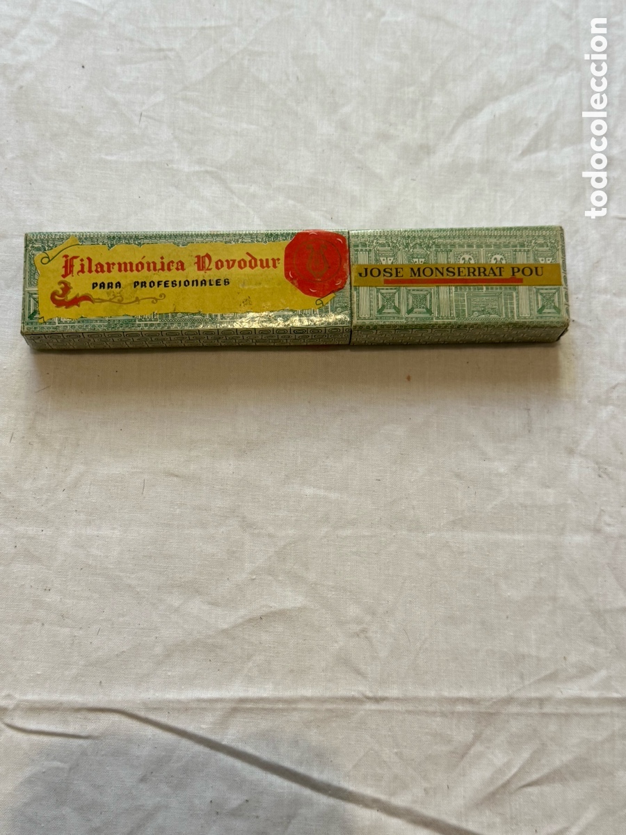 Antig&uuml;edades: Caja original Filarm&oacute;nica Novodur Jos&eacute; Monserrat Pou &ndash; Para Profesionales &ndash; Vintage