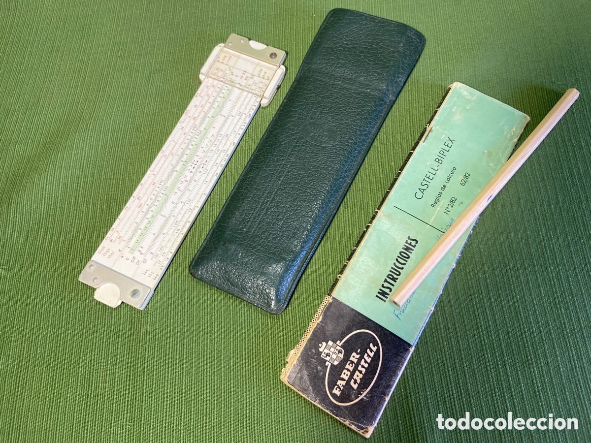 Antig&uuml;edades: Antigua regla de c&aacute;lculo Faber Castell biplex 62/82. Castell-biplex n&ordm;2/82.