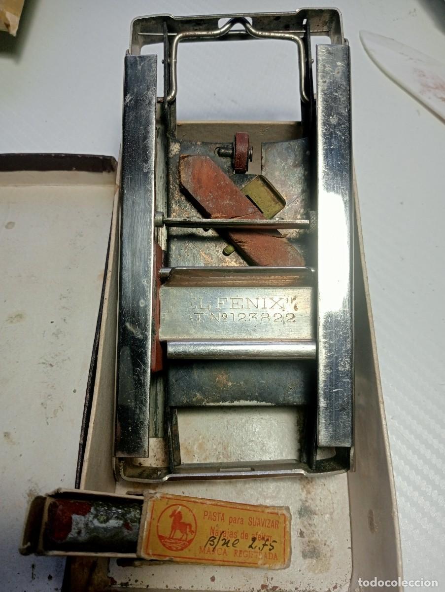Antig&uuml;edades: ANTIGUO APARATO AFILADOR CUCHILLAS AFEITAR EL FENIX FABRICACI&Oacute;N ESPA&Ntilde;A BARBERO BARBERIA