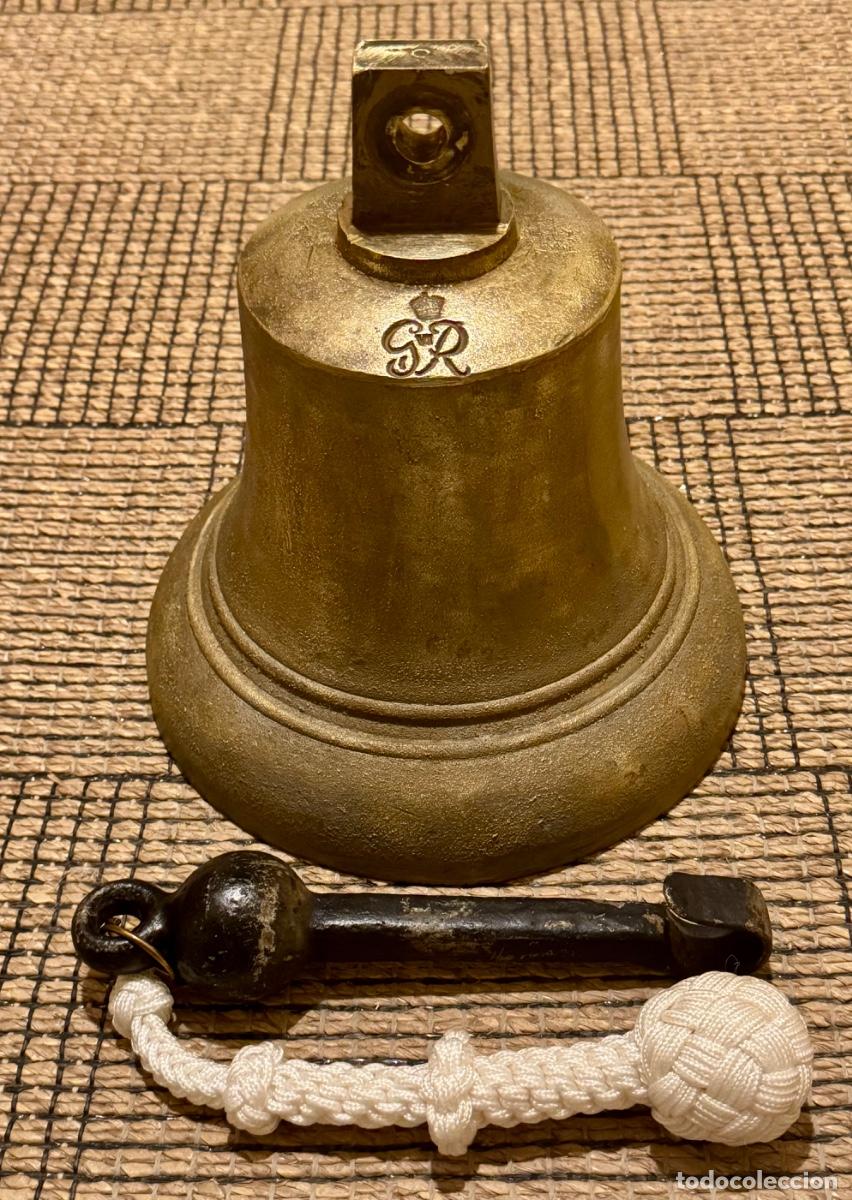 Antig&uuml;edades: ANTIGUA CAMPANA BARCO - N&Aacute;UTICA -DE BRONCE -ROYAL NAVY-JORGE VI -GR VI -10 KG.!