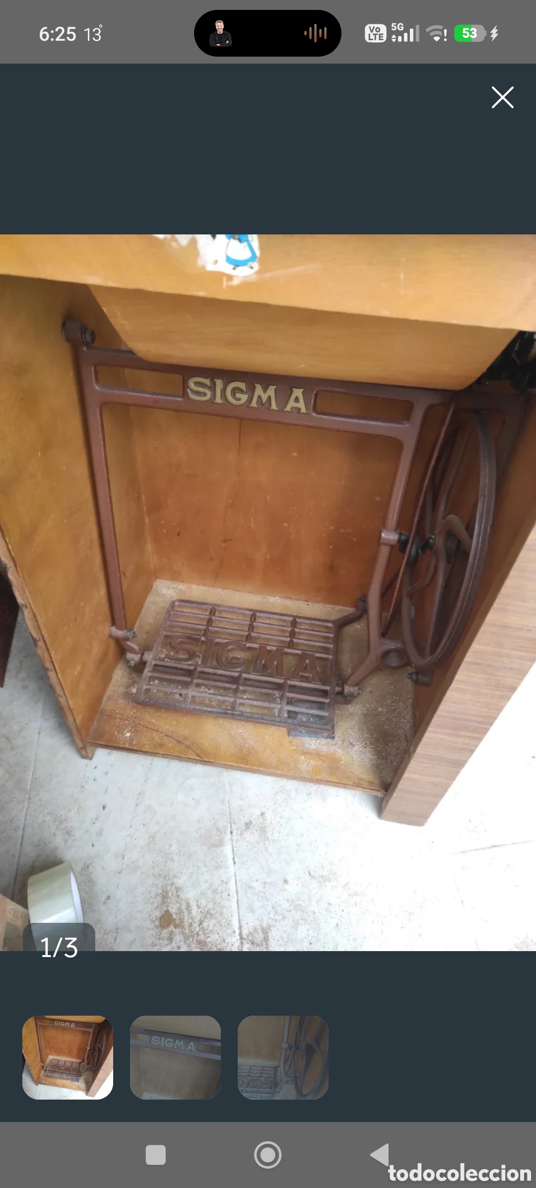 Antig&uuml;edades: Pie de maquina de coser sigma