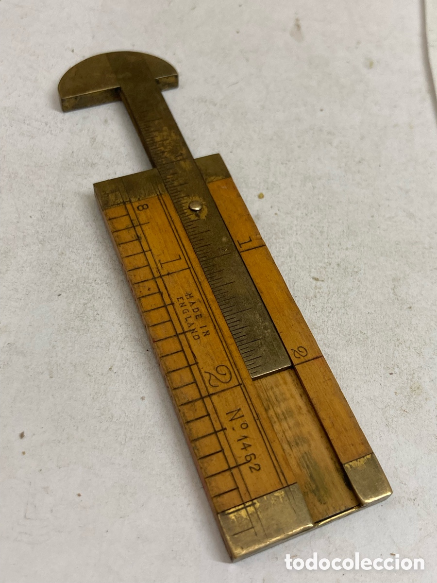 Antiquit&auml;ten: calibre con regla de bolsillo John Rabone & Sons, modelo No. 1462