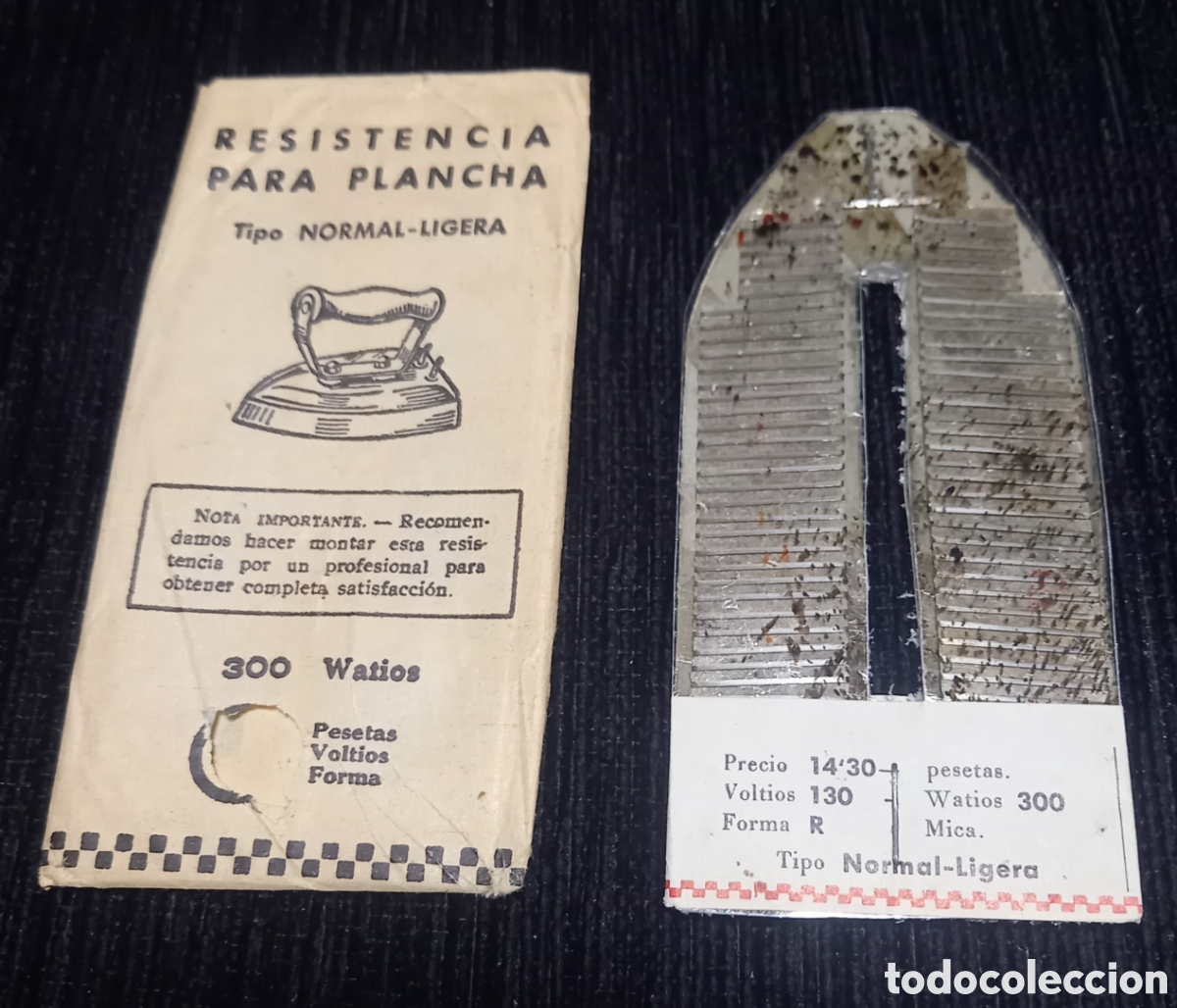 Antig&uuml;edades: Antigua Resistencia para Plancha de Mica &rdquo;Punto Rojo&rdquo; - 300W 130V - Con Sobre Original - Nueva de St