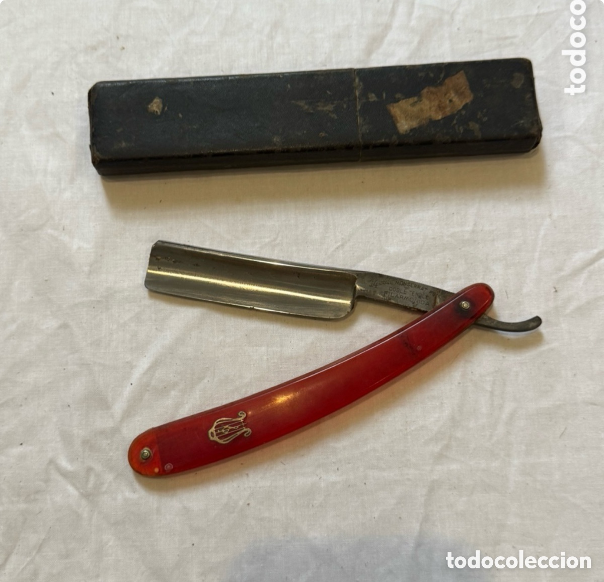 Antig&uuml;edades: Navaja Filarm&oacute;nica N&ordm; 14 Doble Temple Jos&eacute; Monserrat Pou &ndash; A&ntilde;os 60-70 &ndash; Con Caja