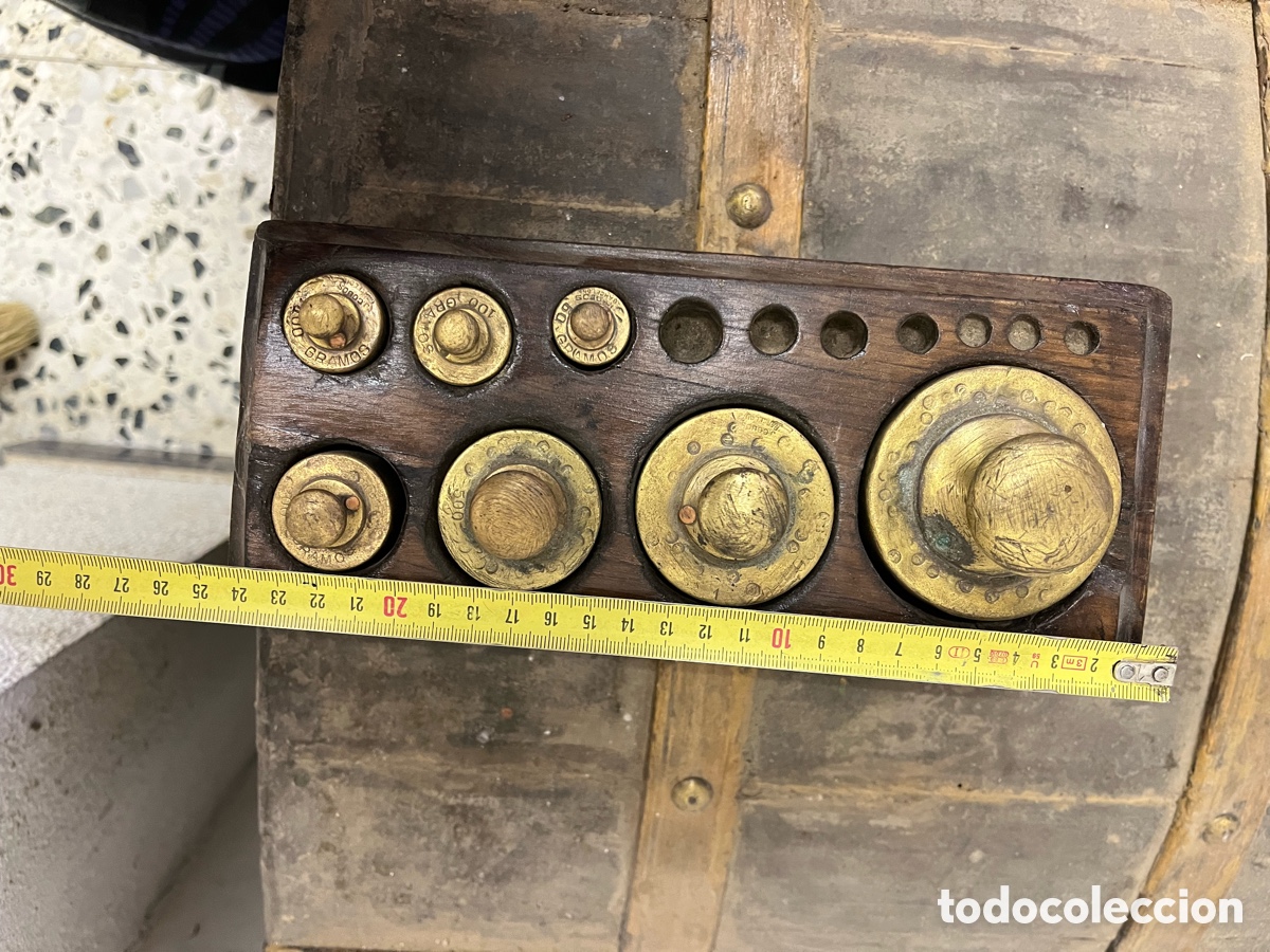 Antig&uuml;edades: Antiguo juego de pesas COBOS Barcelona - Foto 2