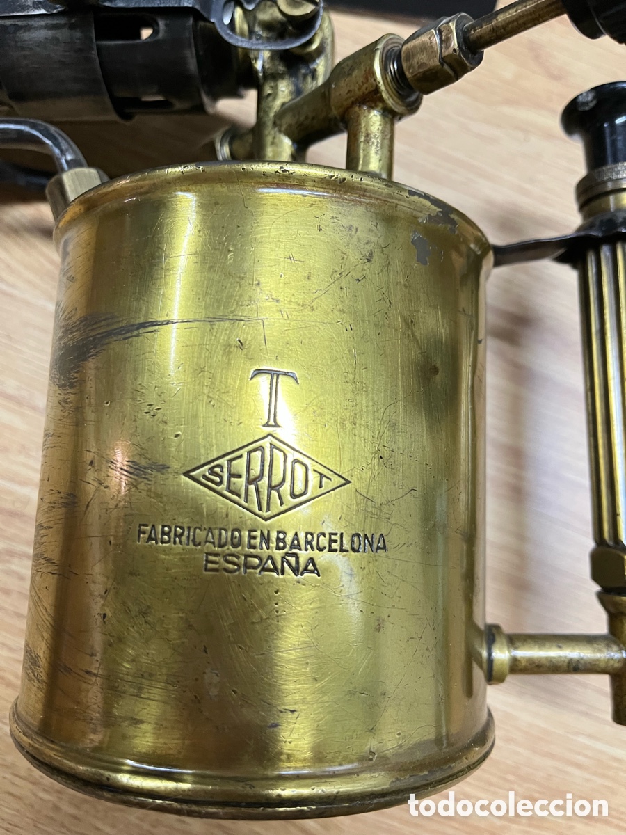 Antig&uuml;edades: Lote de 3 sopletes antiguos de lat&oacute;n - Foto 26