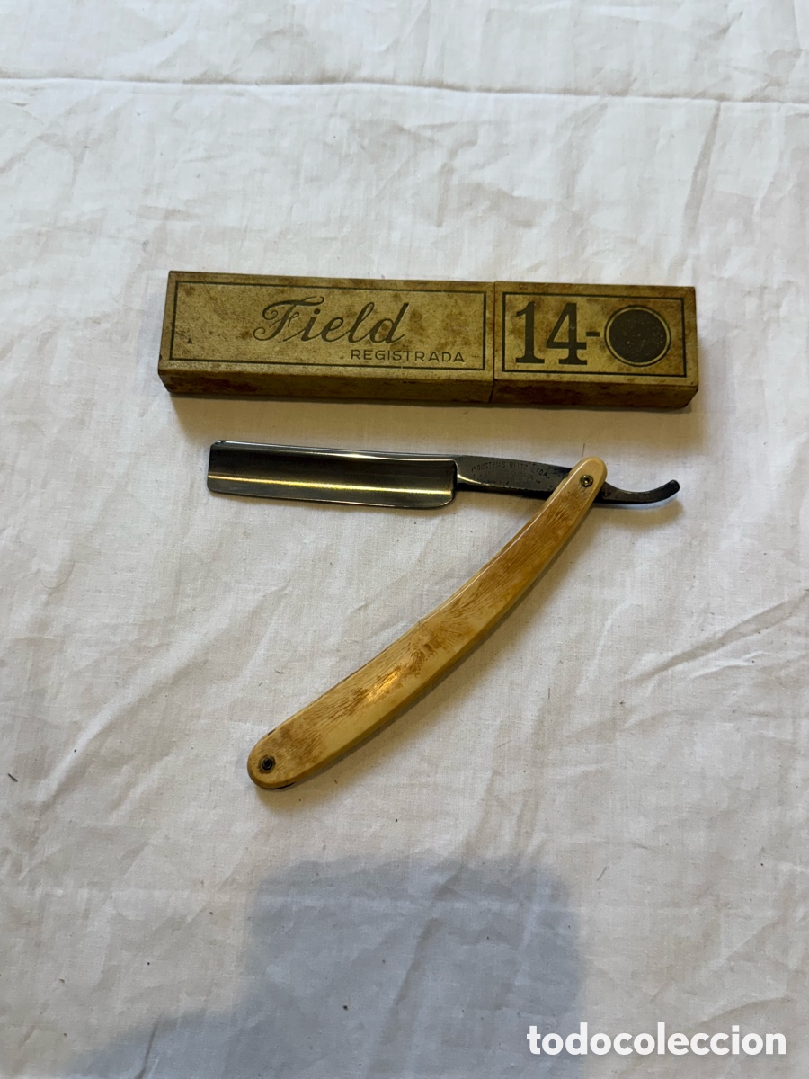 Antig&uuml;edades: Antigua Navaja de Afeitar Rapsodia N&ordm; 14 Industrias Blitz Matar&oacute; con Caja Original a&ntilde;os 50.