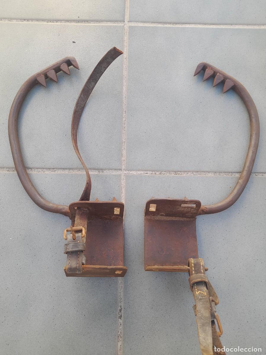 Antig&uuml;edades: garras para trepar arboles o postes (garra mide 28cm aprox, en total 37cm aprox)