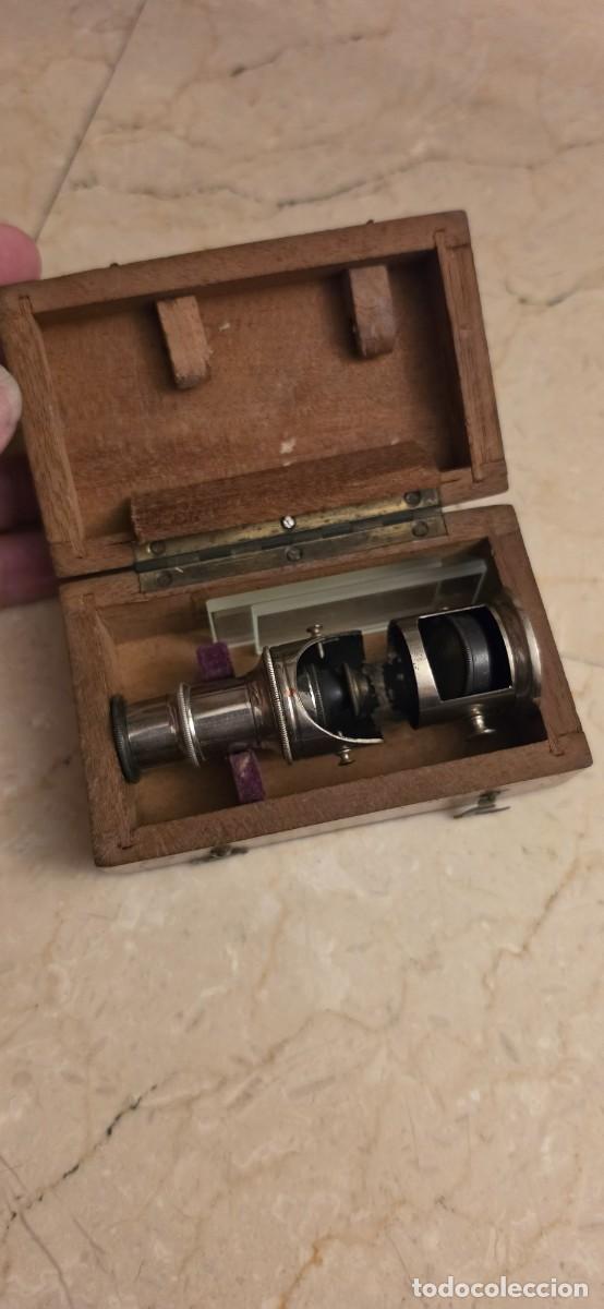 Antig&uuml;edades: Precioso microscopio de bolsillo siglo XIX