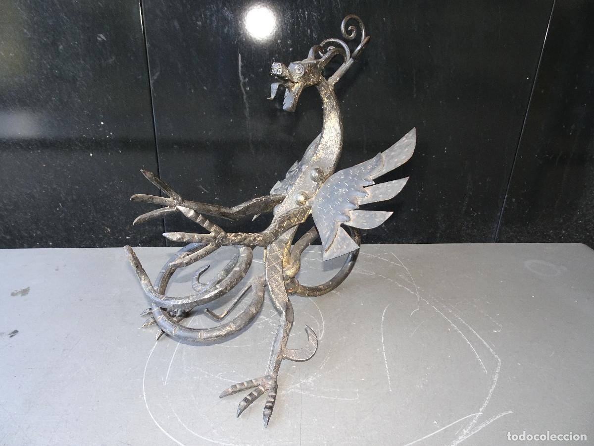Antig&uuml;edades: Escultura Drag&oacute;n Hierro Forjado Artesanal