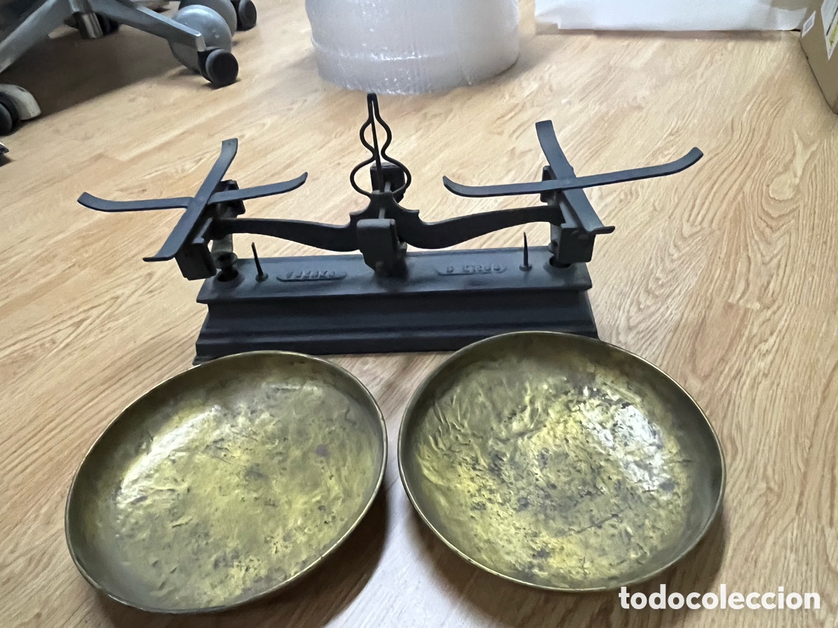 Antig&uuml;edades: Balanza antigua de 5 kg con platos - Foto 7