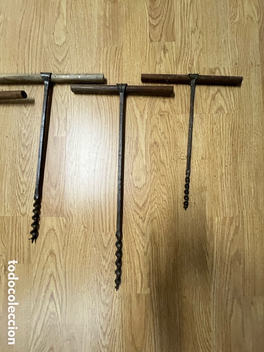 Antig&uuml;edades: Lote de 7 barrenas antiguas de carpintero - Foto 4