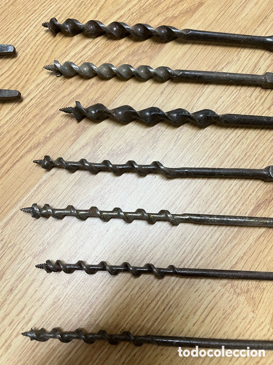 Antig&uuml;edades: Lote de 10 brocas antiguas para madera - Foto 2