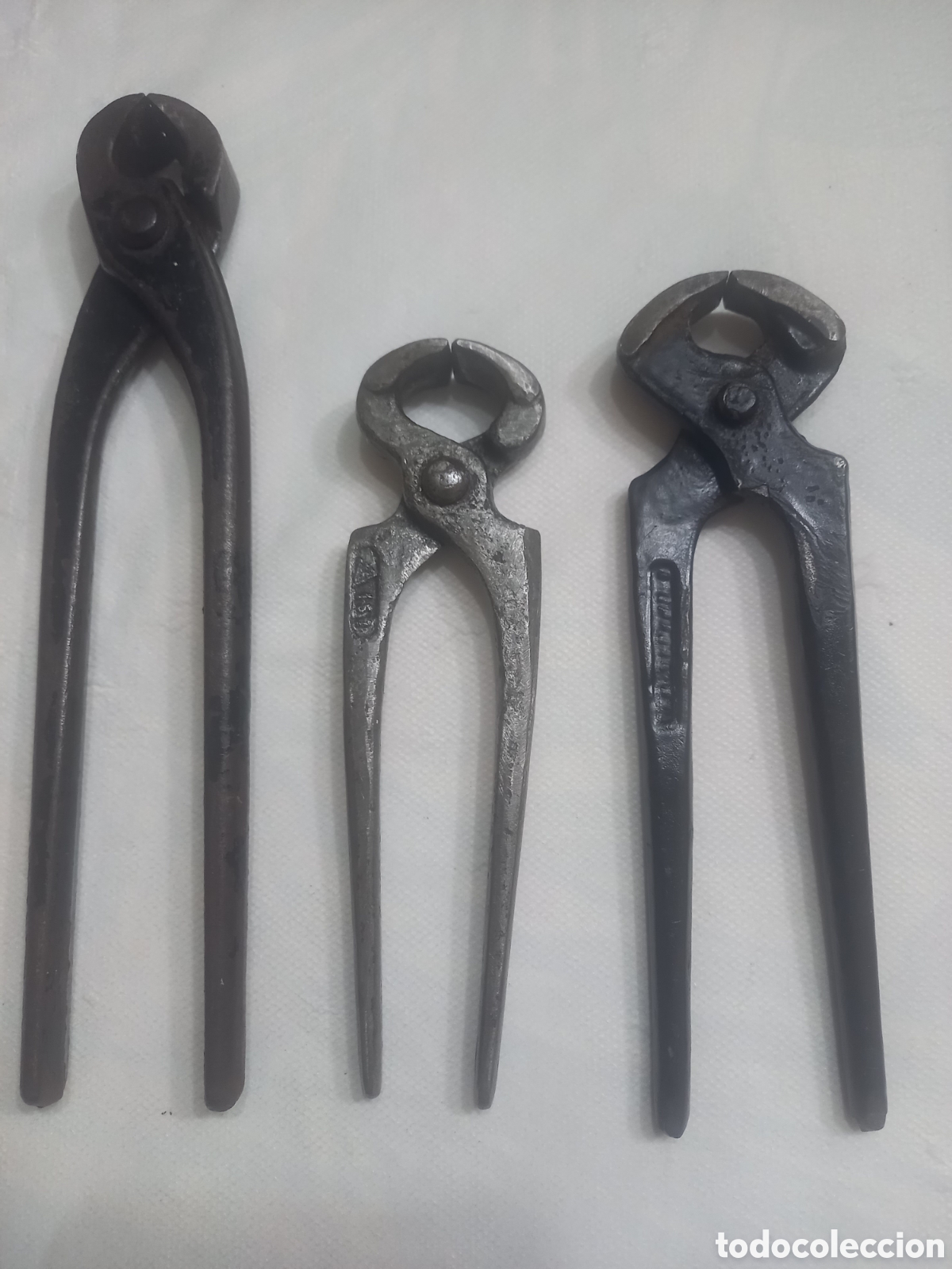 Antiquit&eacute;s: Lote 3 Tenazas Antiguas Forja (Una Marca BELLOTA) - Alicates Rusos