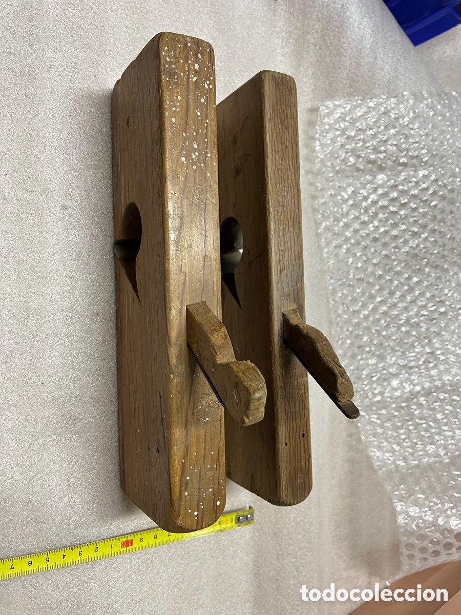Antig&uuml;edades: Lote de 2 cepillos antiguos de carpintero - Foto 3