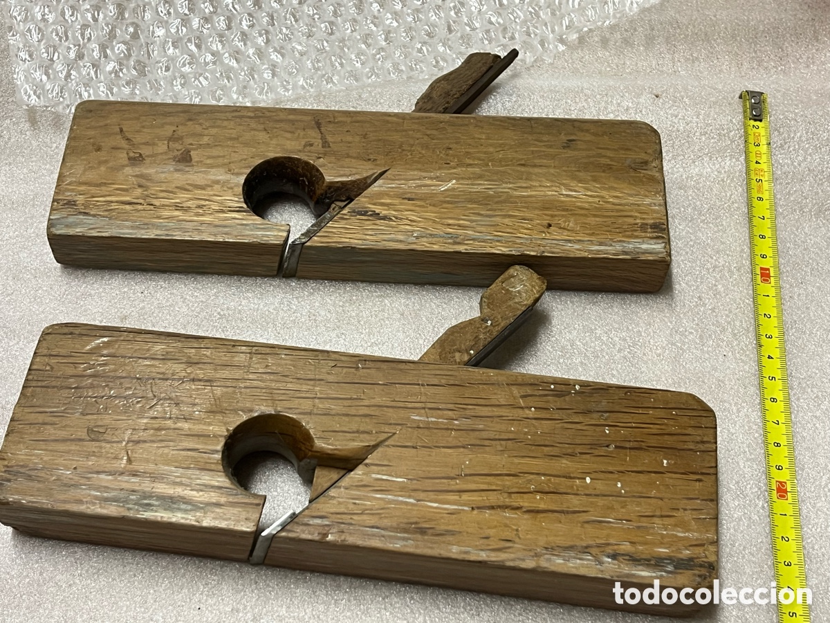 Antig&uuml;edades: Lote de 2 cepillos antiguos de carpintero - Foto 9