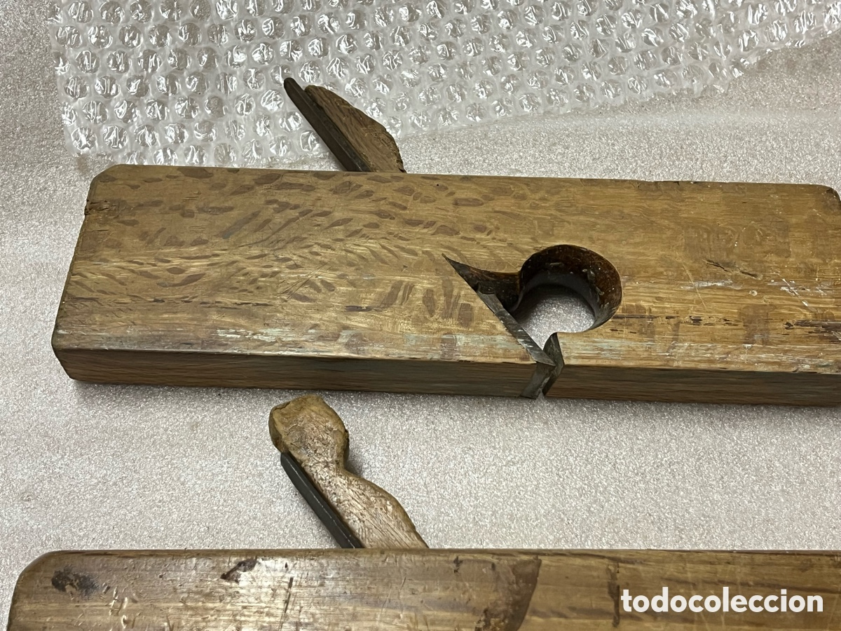 Antig&uuml;edades: Lote de 2 cepillos antiguos de carpintero - Foto 12