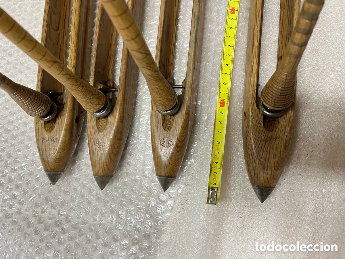 Antig&uuml;edades: Lote de 4 lanzaderas antiguas de telar - Foto 8