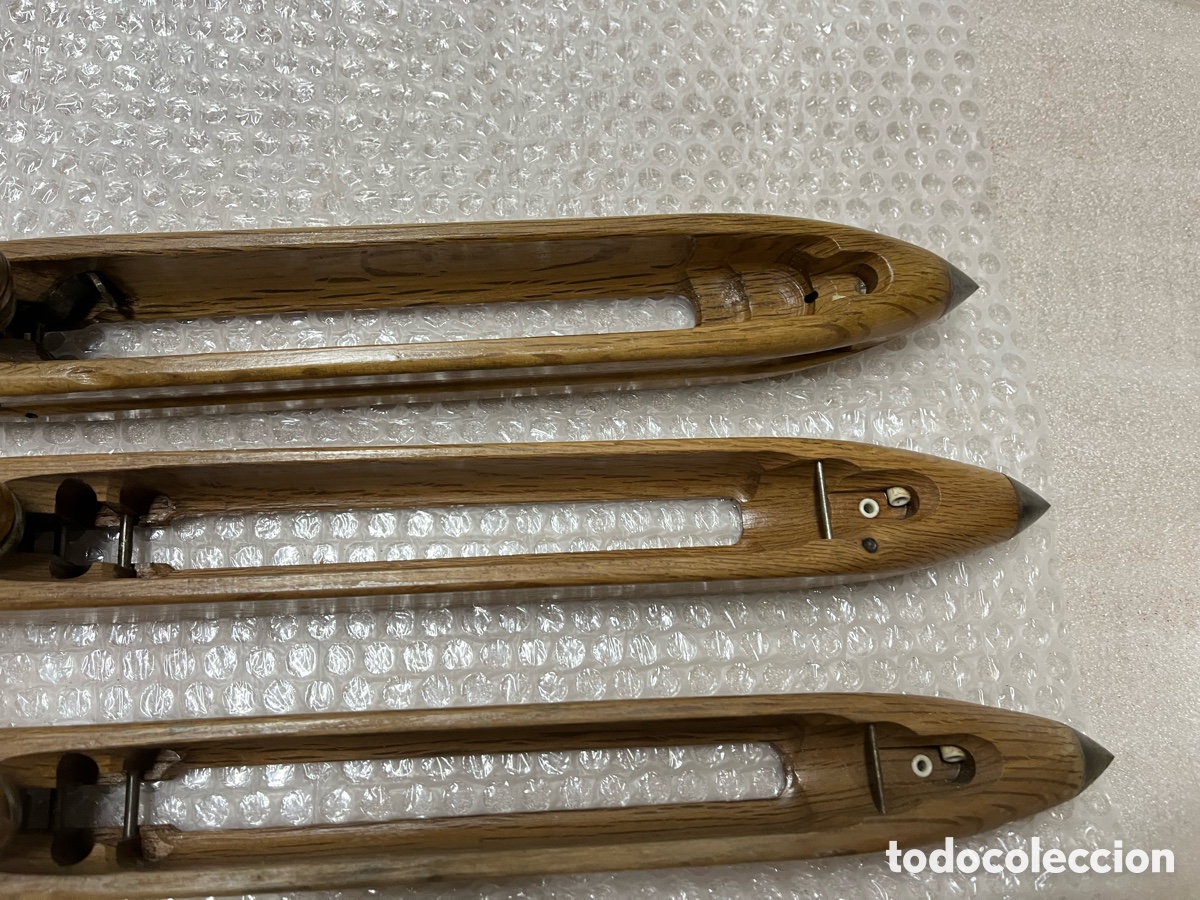 Antig&uuml;edades: Lote de 4 lanzaderas antiguas de telar - Foto 10