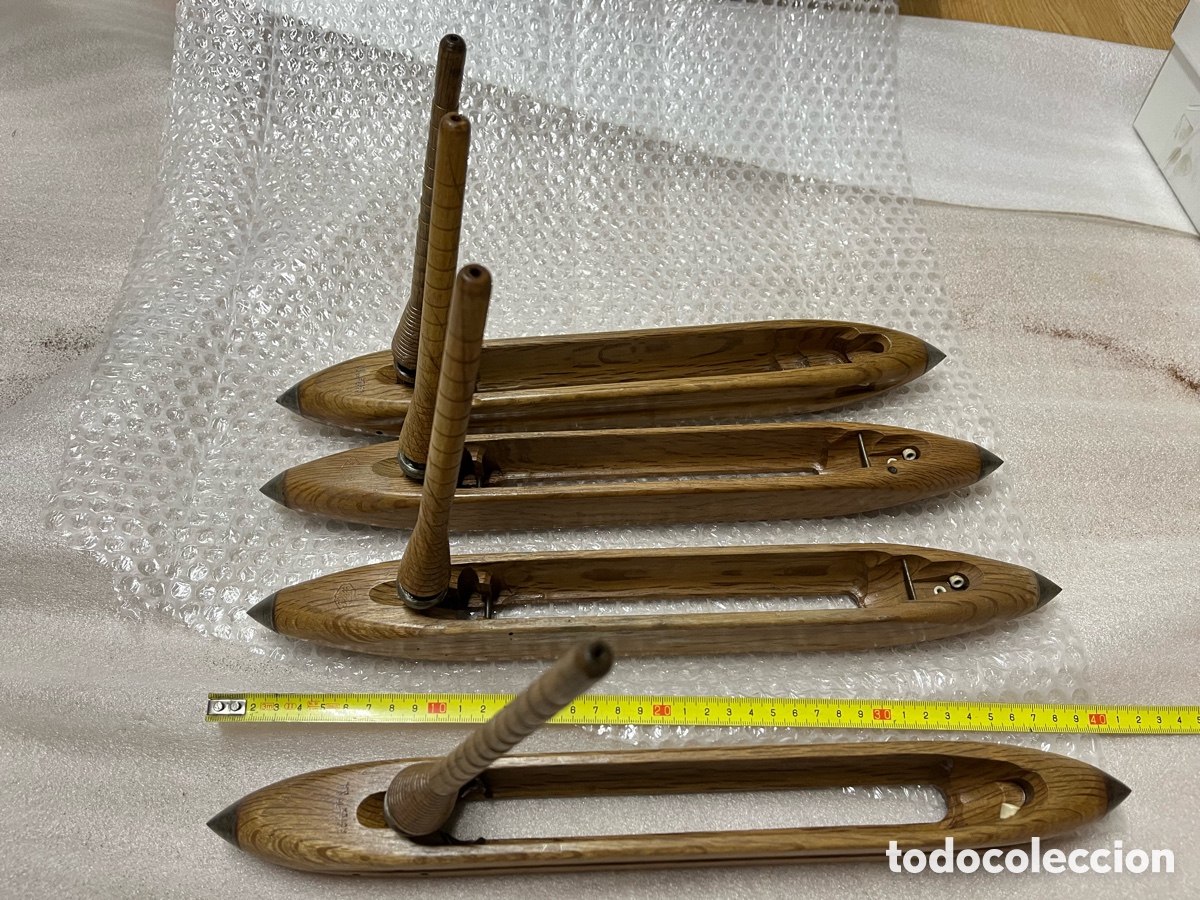Antig&uuml;edades: Lote de 4 lanzaderas antiguas de telar - Foto 1