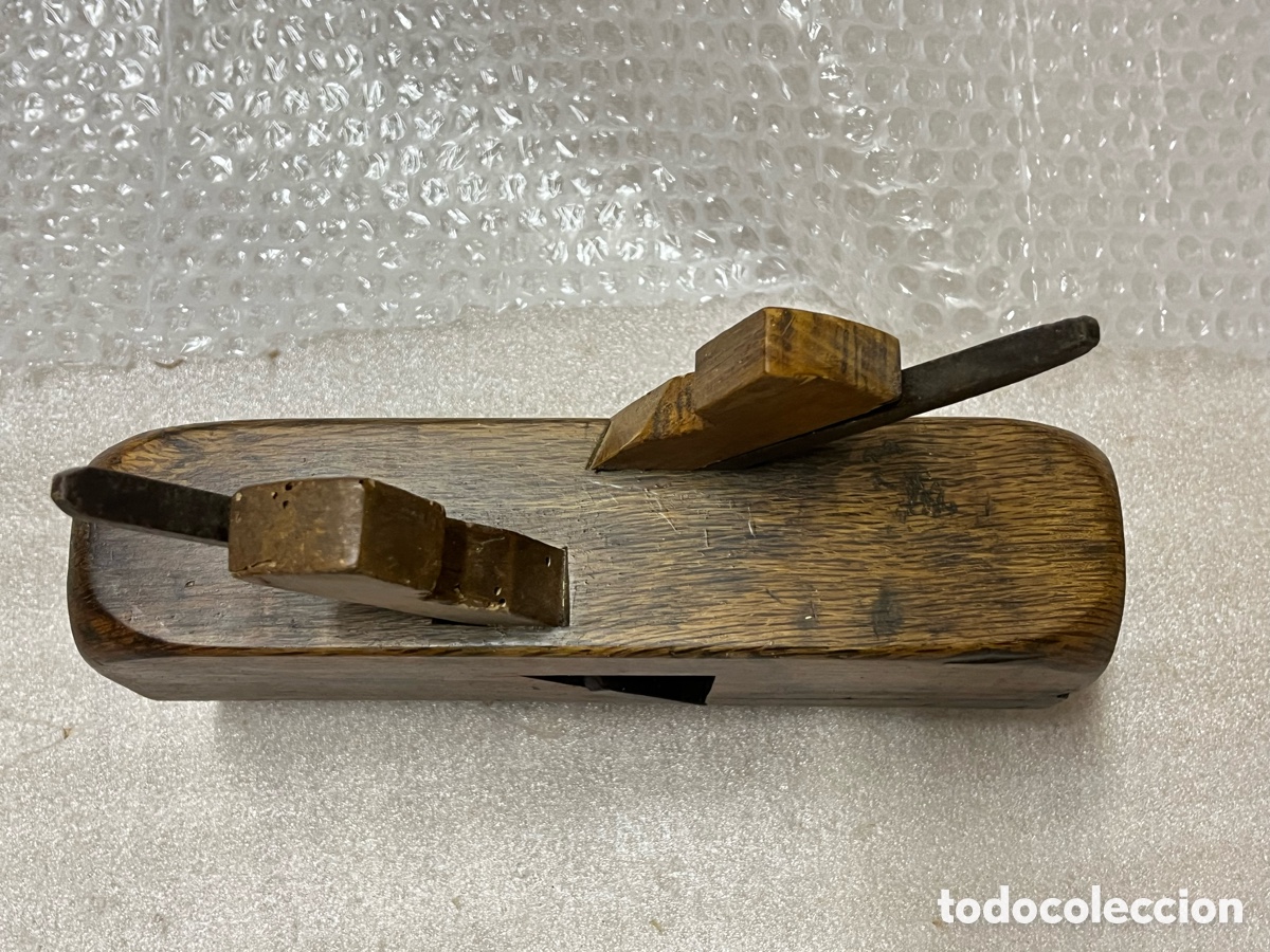 Antig&uuml;edades: Cepillo de carpintero antiguo de molduras doble cuchilla - Foto 3